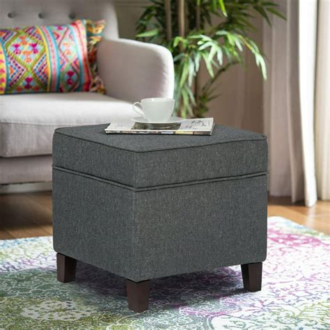 square ottoman with hidden storage.